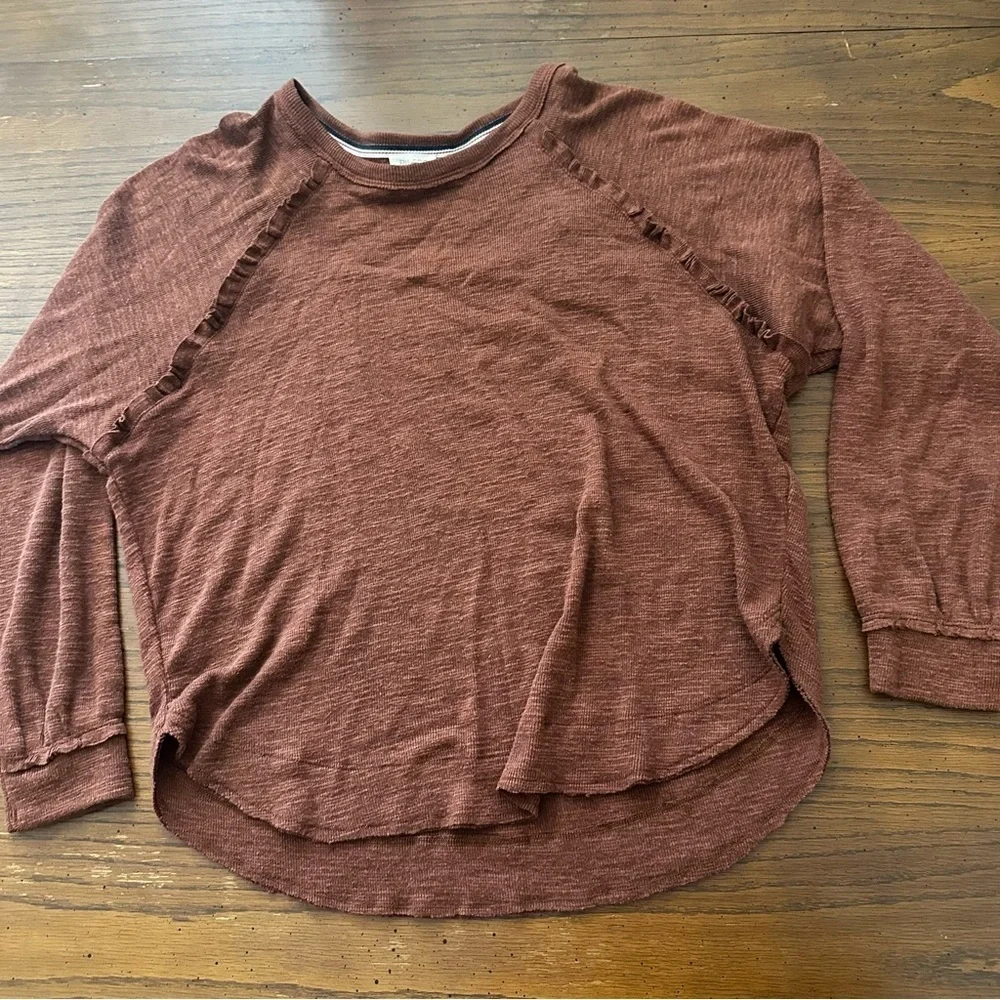 Pilcro Anthropologie Diana Women's Brown pullover Top M - Picture 3 of 7